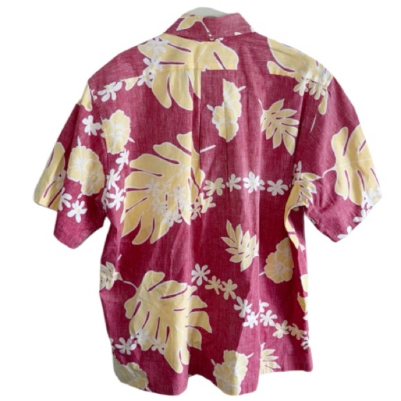 Reyn Spooner Commemorative Classic Red Shirt Yellow Flower XL Pullover Hawaiian - Picture 2 of 8